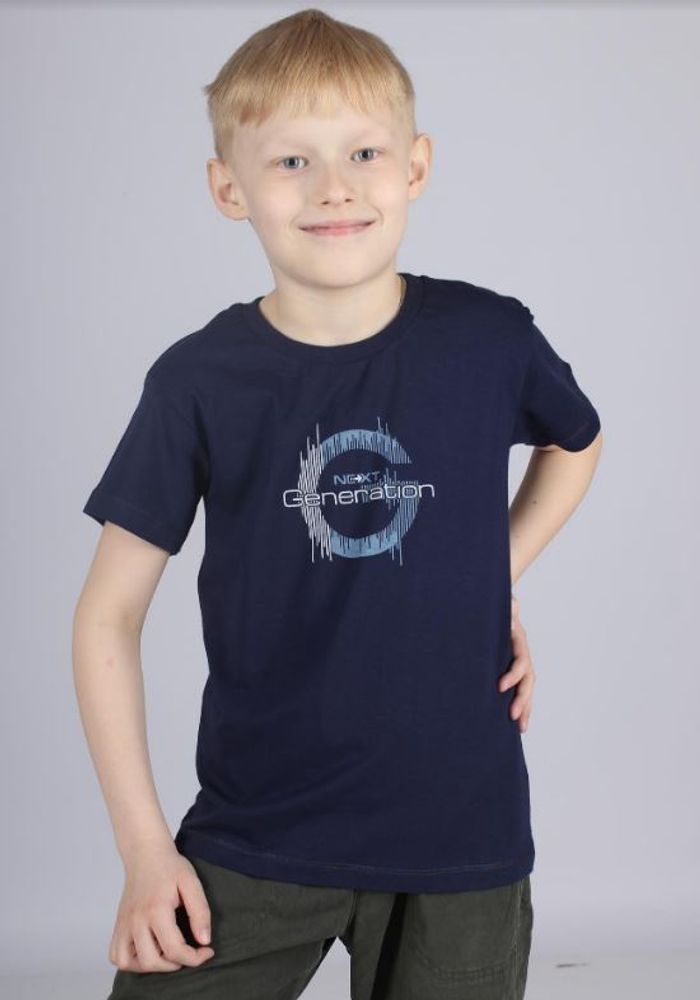Н3090-8185 т.синий футболка для мальчика Basia.