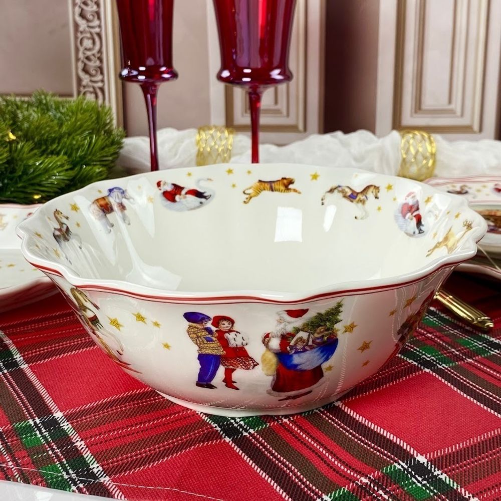 Lenardi 305-176 Салатник 23сх8м НОВЫЙ ГОД в под.уп.(х18)Фарфор