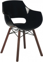 Кресло пластиковое Papatya Opal Wox Iroko, натуральный, черный