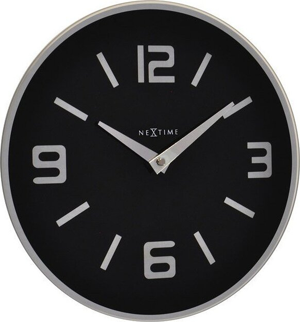 Настенные часы NeXtime Shuwan, стекло, 43 см, чёрные