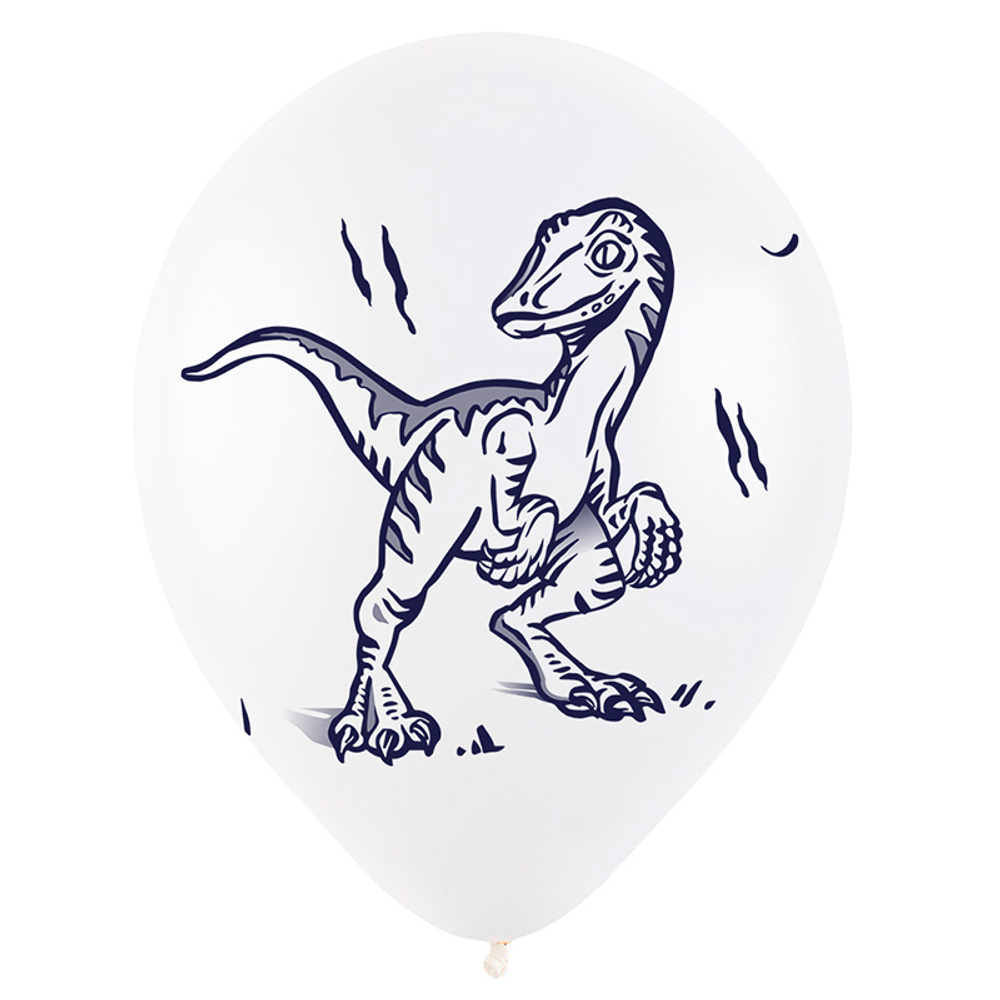 Воздушный шар, 1шт., М12/30см, Веселуха "Динозавры"