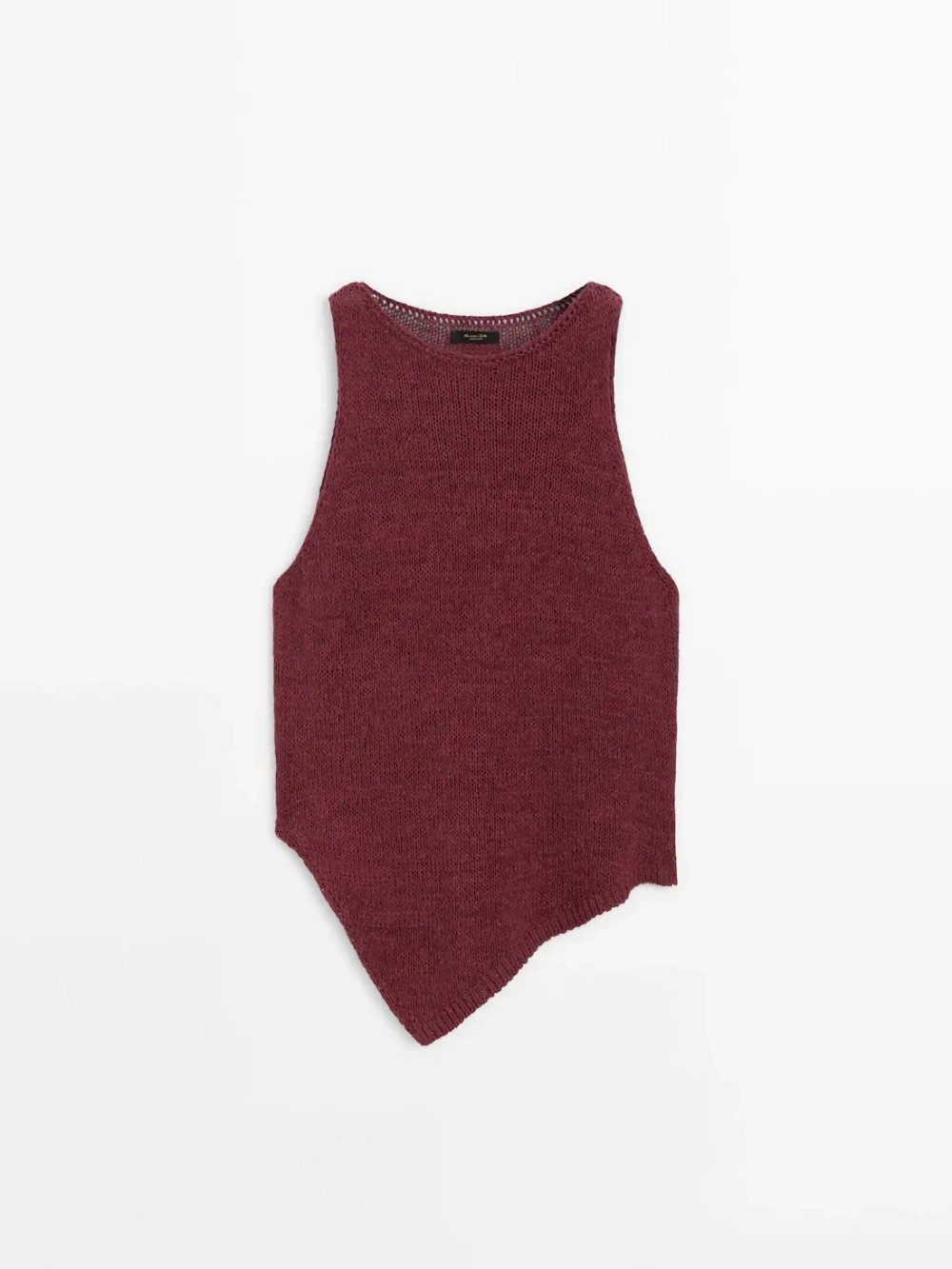 Massimo Dutti Топ платочной вязки с асимметричным низом, гранатовый