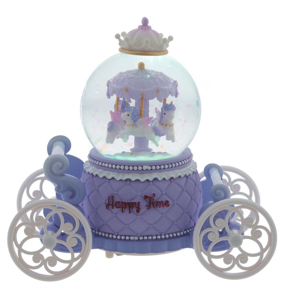 GAEM Фигурка декоративная "Карусель" в стекл шаре (муз, подсвет, вьюга, 2xAAA н/п), D8 см, L17 W9 H17 см