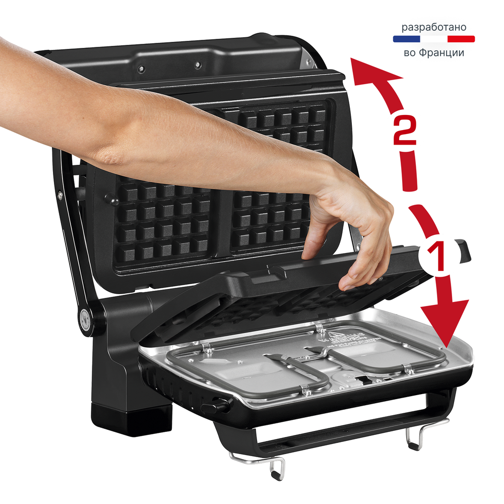 Умный электрогриль Tefal Optigrill+ GC716D12 с насадкой для вафель