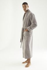 Халат мужской махровый 7235 бежево-коричневый  Nusa