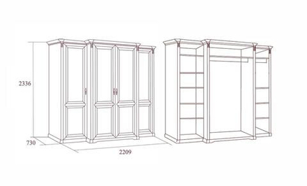 ДЖОКОНДА Шкаф для одежды 4-х дв.