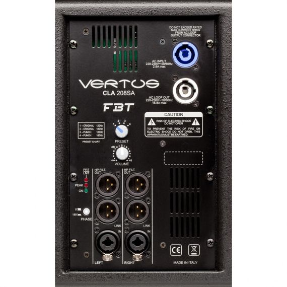 FBT Vertus CLA208SA - активный сабвуфер, 600 Вт, динамик 2 по 8 дюймов