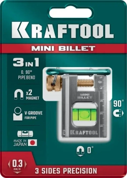 Брусковый магнитный уровень KRAFTOOL MINI BILLET 50 мм 34791