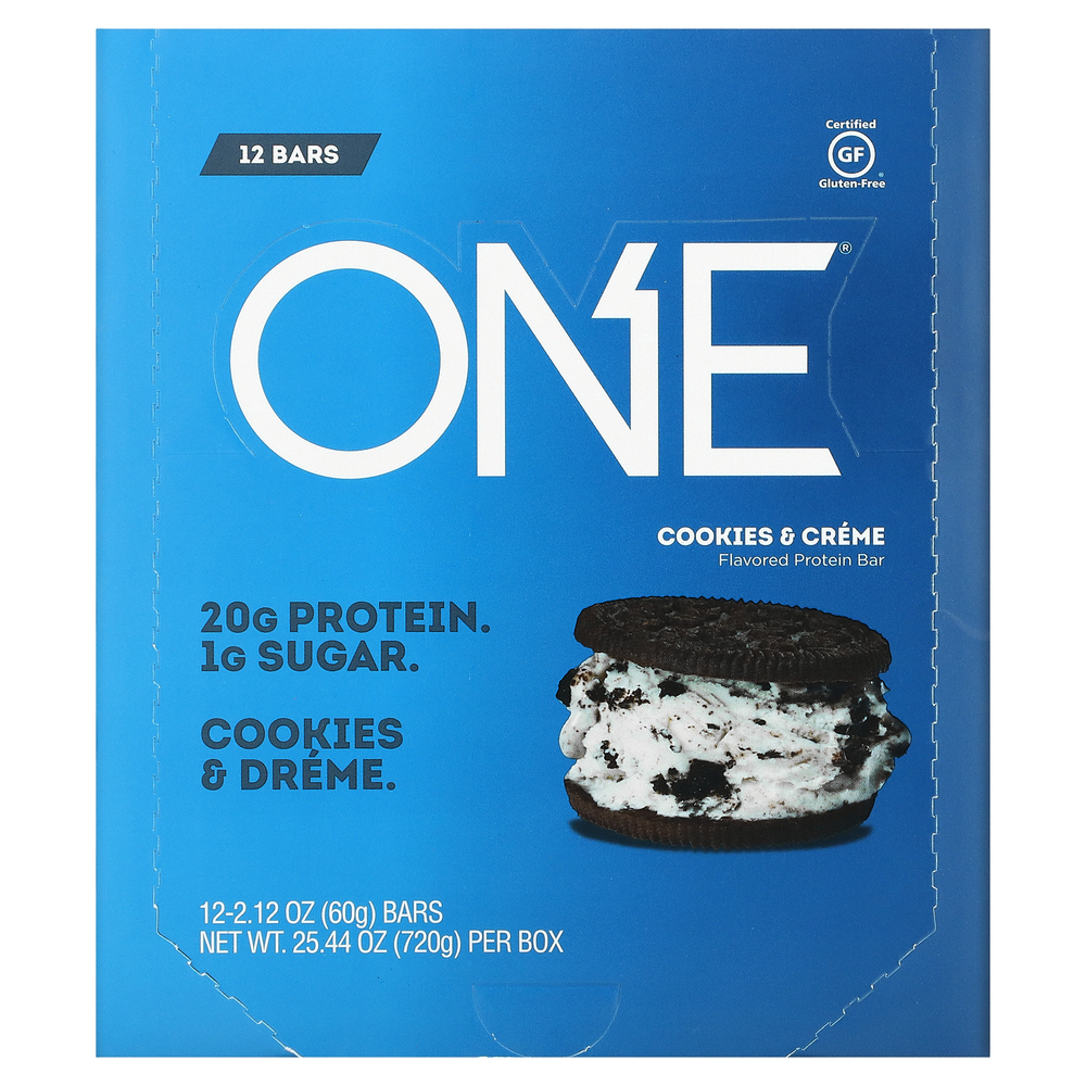 One Brands, батончики ONE, печенье с кремом, 12 батончиков, 60 г (2,12 унции) в одном батончике