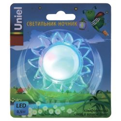 DTL-308-Подсолнух-RGB-4LED-0.5W Светильник-ночник. Выключатель на корпусе. Блистер