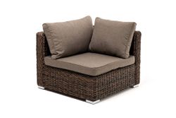 "Лунго" трансформирующийся диван из искусственного ротанга (гиацинт), цвет коричневый