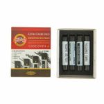 Уголь прессованный KOH-I-NOOR "Gioconda", набор 4 шт., круглое сечение, 4 градации твердости, 8694004001KZ