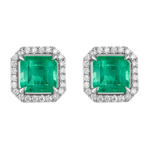 Серьги с Изумрудом и Бриллиантами, Е0070-5/3