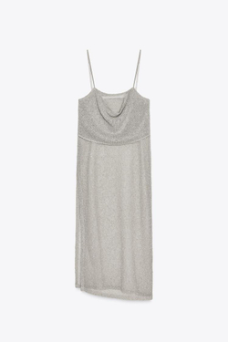 ZARA ДЛИННЫЙ ТОП, СВЕТЛО-СЕРЫЙ