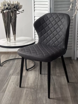 Стул МОНРО, цвет CYPRUS-13 темно-серый, искусственная замша / черный каркас М-City