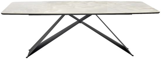 Стол МАРСЕЛЬ 220 REX 769925, Бежевый мрамор, керамика / Черный каркас