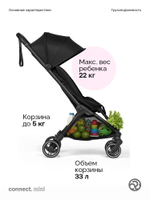 Коляска прогулочная для двойни Bumprider Connect.mini Black