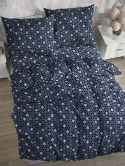 Постельное белье перкаль Сказка "Мозаика (компаньон)" евро Наволочка 50х70 см 2 шт Простынь на резинке 180x200 см Пододеяльник 200x215 см