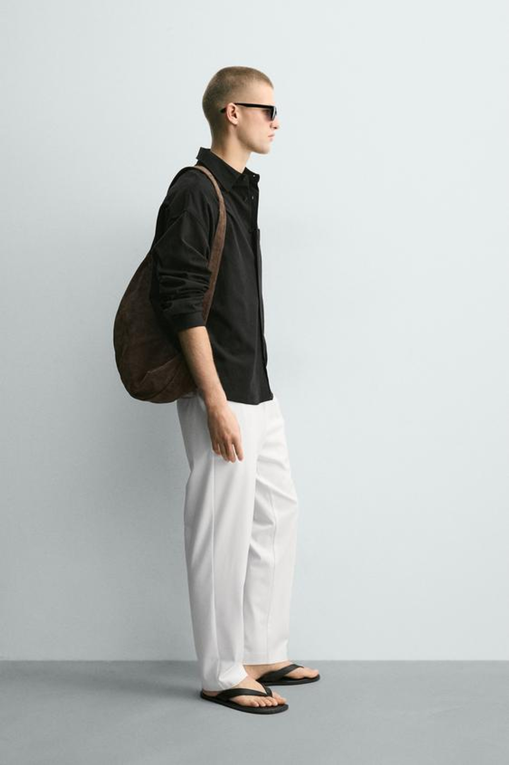 ZARA БРЮКИ-ДЖОГГЕРЫ КОМФОРТНОЙ ПОСАДКИ, БЕЛЫЙ