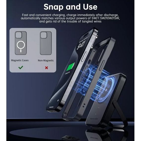 Внешний аккумулятор Choetech B742 Magnetic Powerbank 5000mAh 20W PD (B742-BK) Black