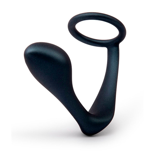 Черное эрекционное кольцо со стимулятором простаты b-Vibe Ringer Cock Ring & Plug BV-080