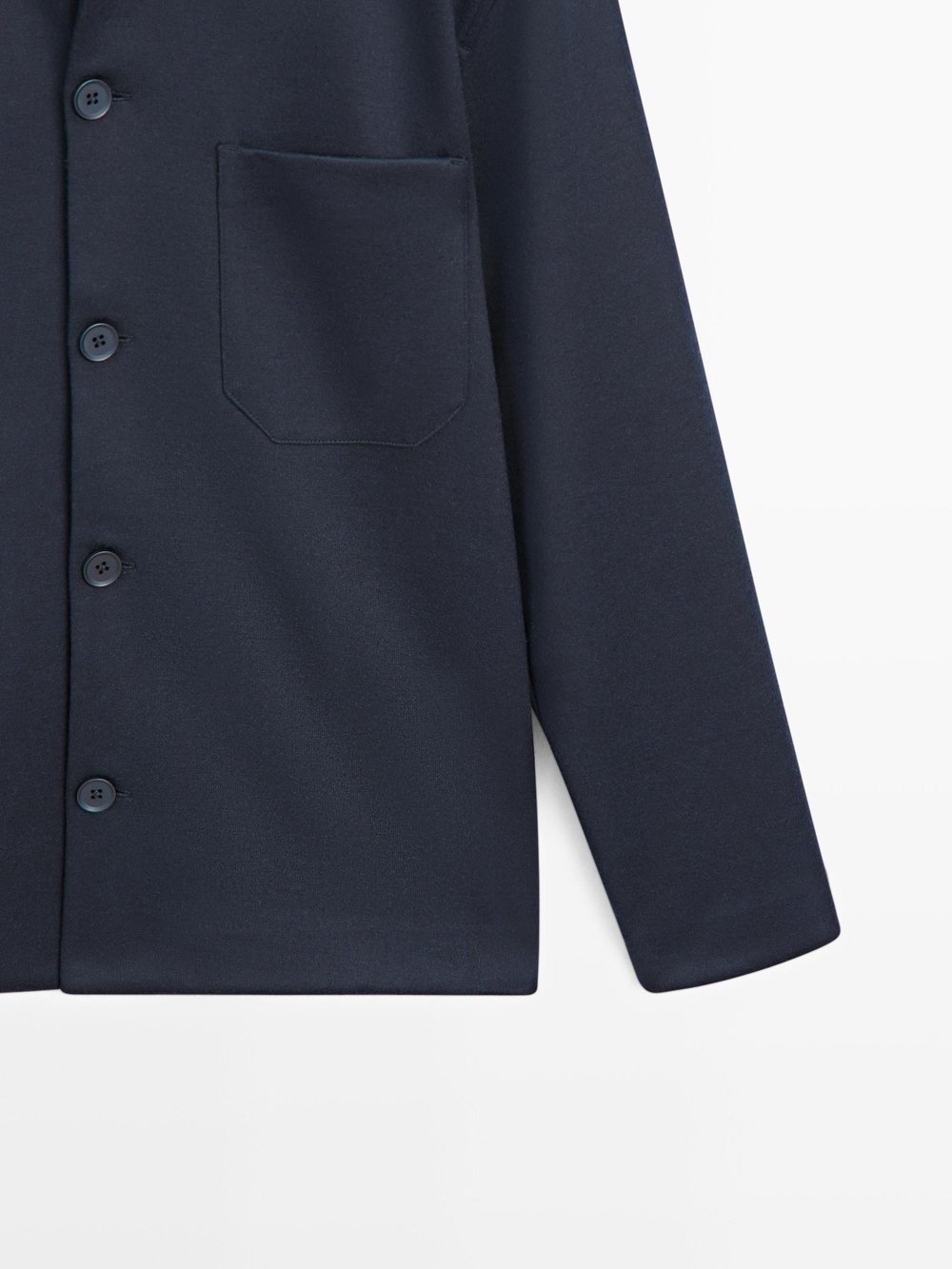 Massimo Dutti Куртка-рубашка с карманами на пуговицах, темно-синий