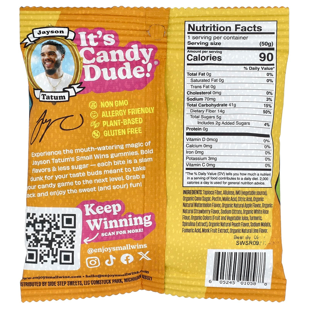 Enjoy Small Wins, жевательные таблетки, кислый вкус, персик, клубника, зеленое яблоко, арбуз и лайм, 50 г (1,8 унции)