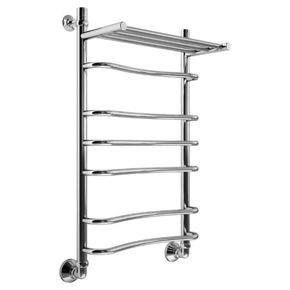 Вод.Полотенцесушитель "Сахара" Р80*50 (С полкой, Серебро состаренное)