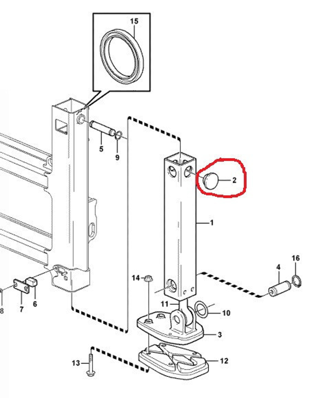 Направляющая 15604496 аутригера верхняя Volvo