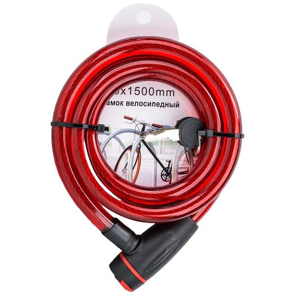 Велозамок Pulse 15*1500 мм. с ключом, с пылезащитным замком