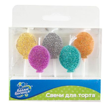 Фигуры на пиках "Разноцветные шарики в блестках" 5 шт