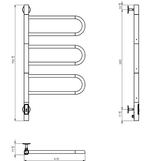 Полотенцесушитель электрический Vincea VTD-1R2CE 44х80, хром, таймер, , шт