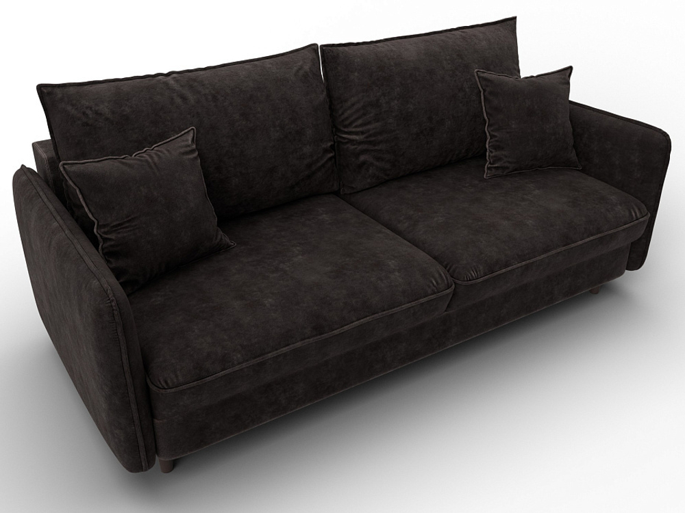 Диван прямой Лига-064 НПБ ВЕЛЮР BRUT 17 коричневый