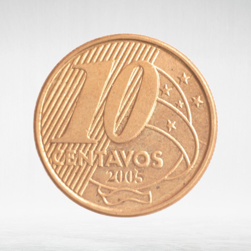 Brasil, 10 Centavos - Pedro I, 2005, VF