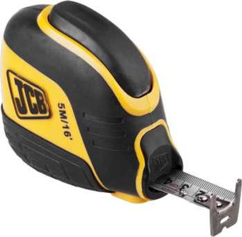 Рулетка, автостоп, двусторонняя шкала, двухкомпонентный корпус, 5м, JCB, JMS003