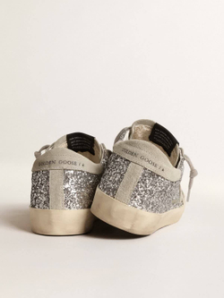 Super Star in silver glitter with ice-gray suede star