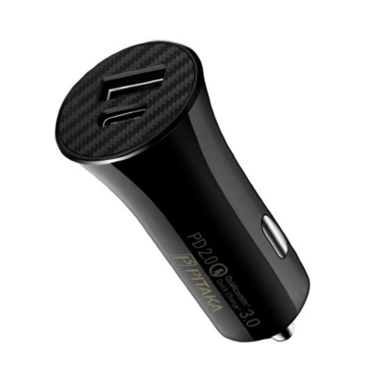 Автомобильное зарядное устройство Pitaka Qualcomm 3.0 (USB A + Type C)