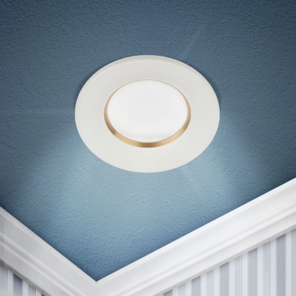 Светильник встраиваемый алюминиевый ЭРА KL107 WH/GD под лампу MR16 GU5.3 белый/золото | Алюминиевые встраиваемые светильники