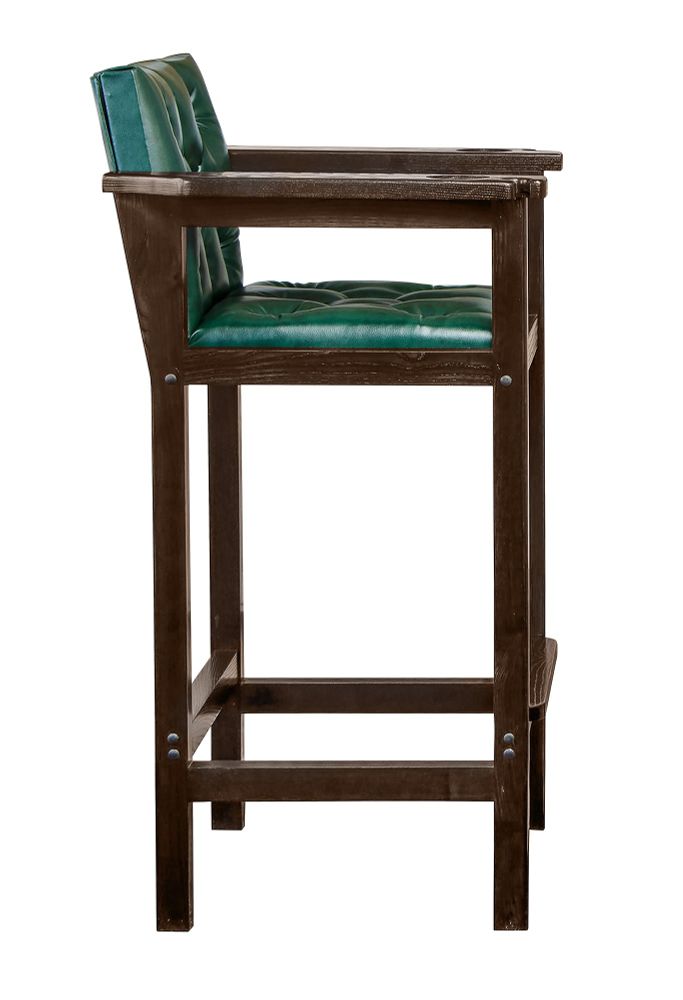 Кресло бильярдное (мягкое сиденье + мягкая спинка, цвет изумрудно-зеленый + венге)