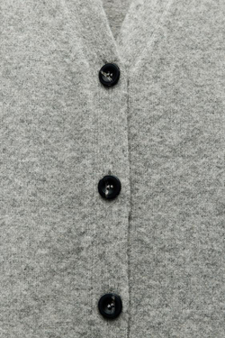 ZARA КАРДИГАН ИЗ МЯГКОЙ ТКАНИ, СЕРЫЙ С МЕЛАНЖЕВЫМ ЭФФЕКТОМ