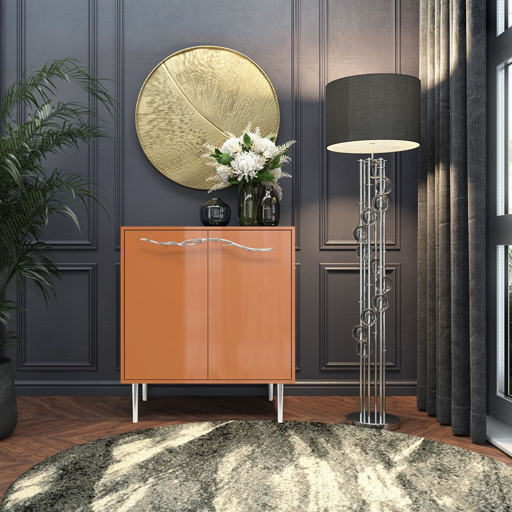 Комод Арт Колор Стайл Сильвер с 2 полками Томленый оранжевый