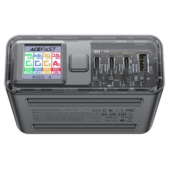 Зарядное устройство AceFast Z4 PD218W GaN 3*USB-C+USB-A (AF-Z4-GY) Space Gray