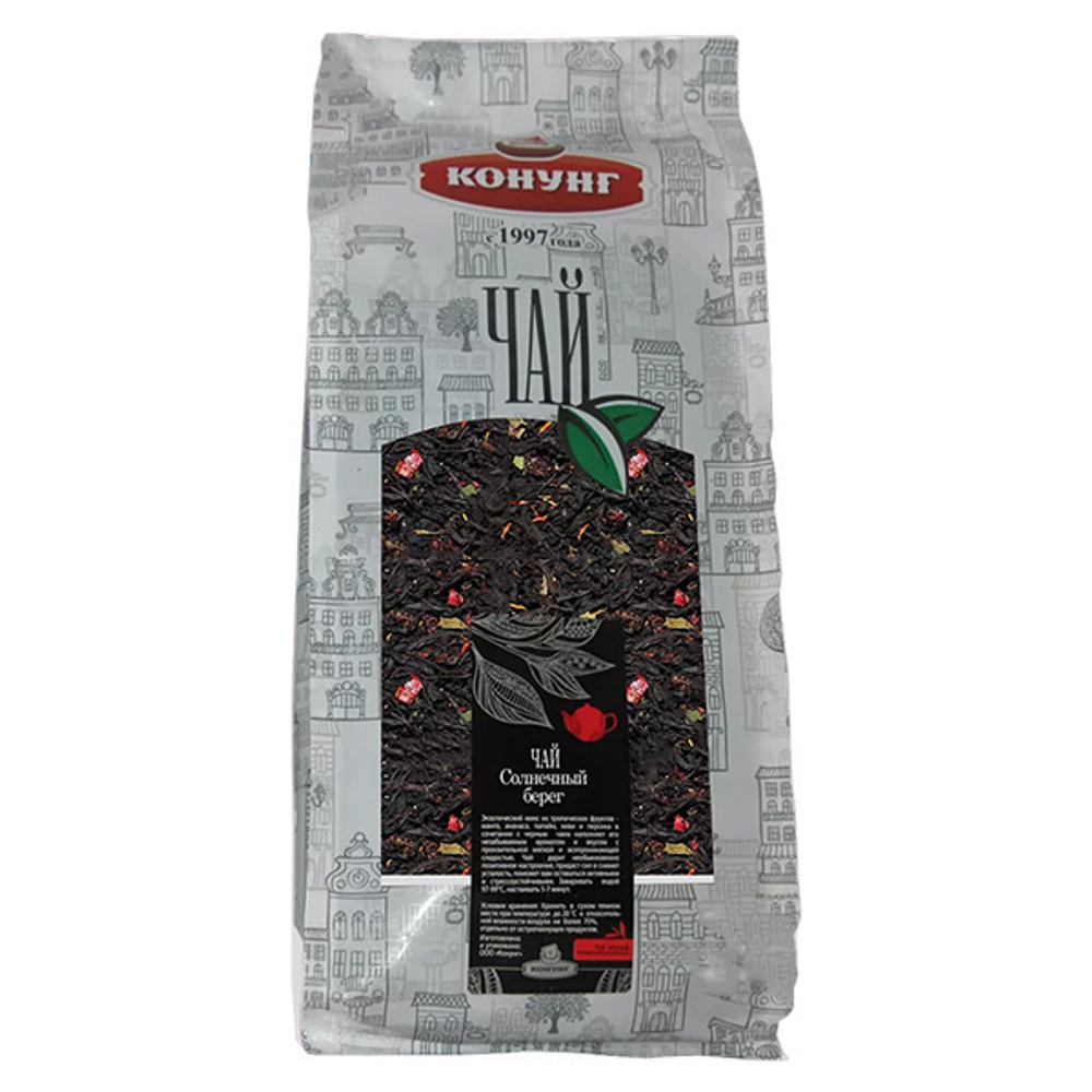 Черный ароматизированный чай Солнечный берег (Спелый барбарис) Конунг 500г