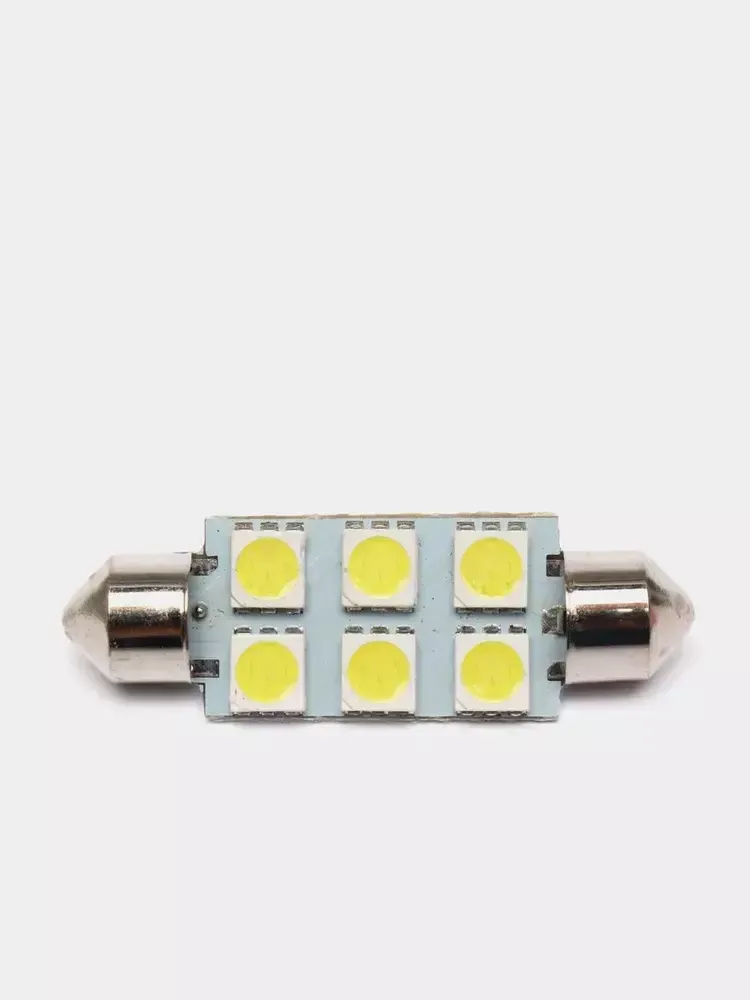Автомобильные светодиодные лампы C5W 41 мм - 6 SMD / Яркие лампочки / Белая C5W