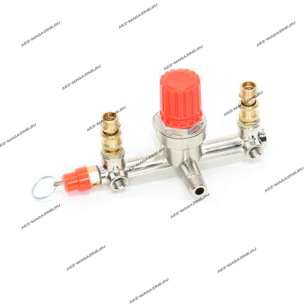 Редуктор к компрессору с аварийным клапаном и фитингами в сборе