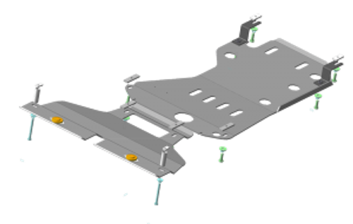Усиленная защита Motodor картера двигателя, кпп. 5 мм, алюминий. для BMW 7 (f01, F02, F03, F04) 2008-2015 арт.30210