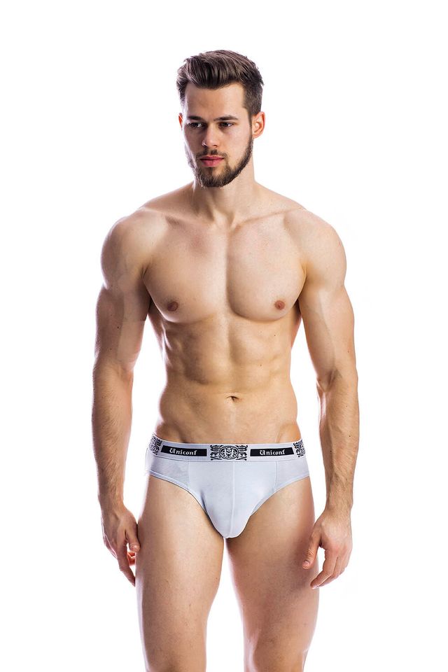 Серые слипы UNICONF с брендированной пришивной резинкой gothic style