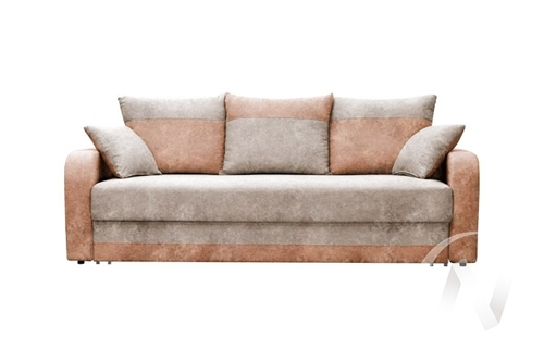 Диван прямой Аквамарин 13 (БД) CANDY 06 (какао)/CANDY 05 (бежевый)