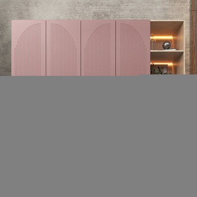 Шкаф Агератум МДФ четырехсекционный с стеллажом Лайн бохо (0,27) А10017 матовая - Дуб Сонома 3025  240*45*260