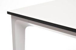 "Малага" обеденный стол из HPL 90х90см, цвет молочный, каркас белый